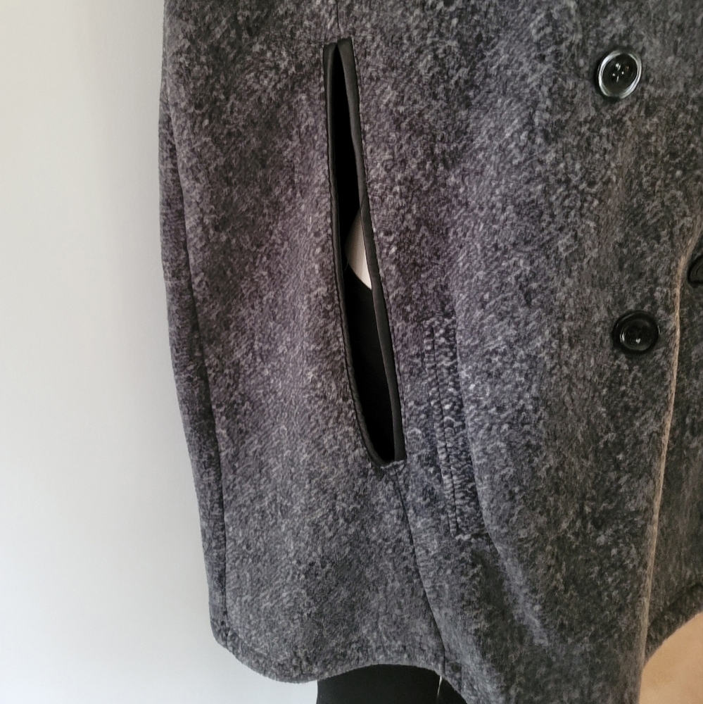 Marina Luna Women's Double-Breasted Sleeveless Cape Coat Size L/XL - Picture 8 of 14